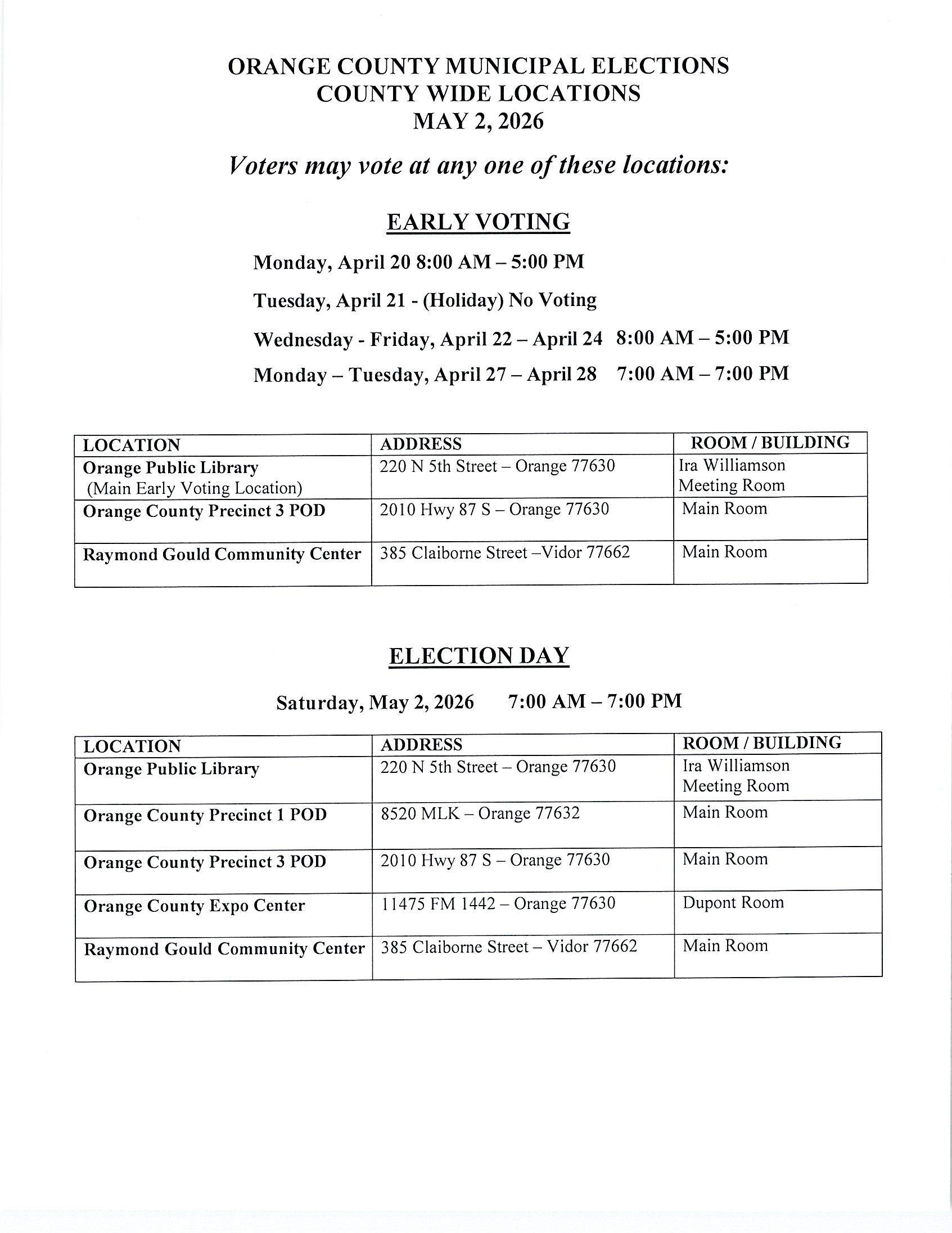 Voting Locations
